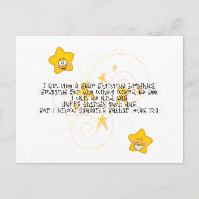 Cartão Postal como uma estrela brilhando intensamente (Frente)