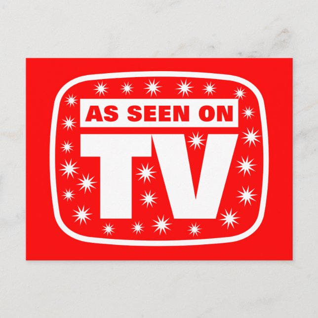 Cartão Postal Como visto na TV - CH 2 com estrelas de neve (Frente)