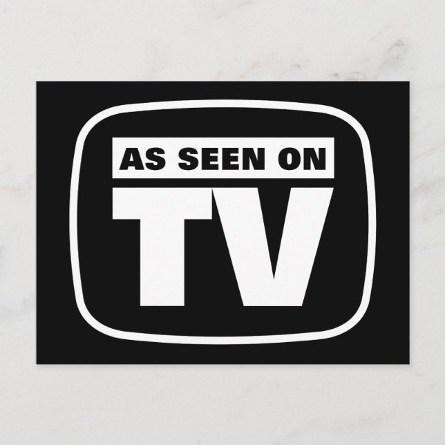 Cartão Postal Como visto na TV - preto e branco (Frente)