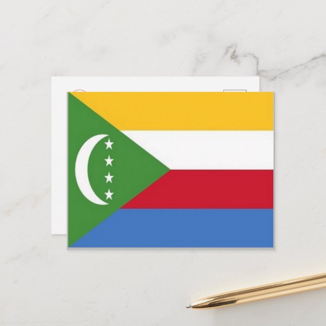 Cartão Postal Comoros - Flag - (Frente/Verso In Situ)