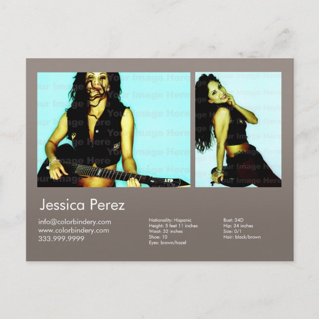 Cartão Postal Comp. de Cinza de Ator & Modelo 2 Quente (Frente)