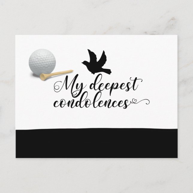 Cartão Postal Compaixão de golfe por sua posta de condolências p (Frente)