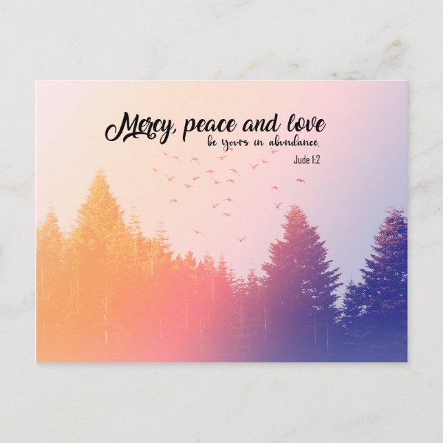 Cartão Postal Compaixão, paz e amor (Jude 1:2) (Frente)