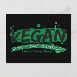 Cartão Postal Compaixão pelo Amor pela Paz de Vegan