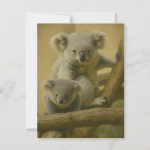 Cartão Postal Companheiros Koala - Impressão de Arte de Vida Sel