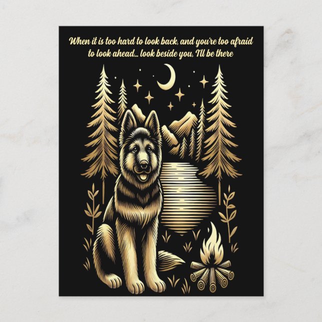 Cartão Postal Companhia Campfire Sob Estrelas (Frente)