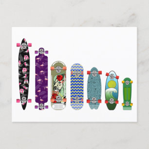 Cartão Postal Comparação de tamanho de skate