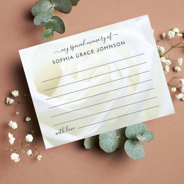 Cartão Postal Compartilhe Um Funeral De Rosa Floral De Memória (Floral Share a Memory Card)