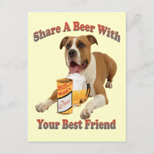 Cartão Postal Compartilhe uma cerveja com o Boxer