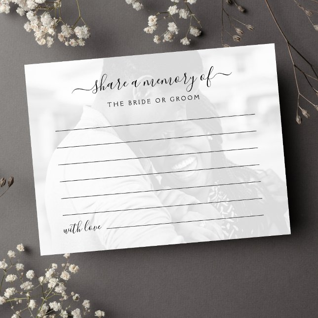 Cartão Postal Compartilhe uma foto de memória de casamento (Wedding Share A Memory Card)
