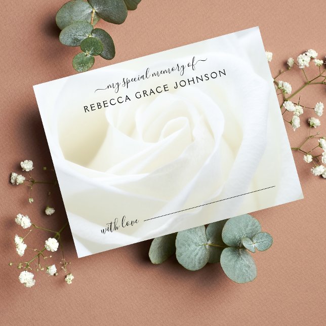 Cartão Postal Compartilhe Uma Lembrança Floral Rosa Funeral (Floral Share a Memory Card)