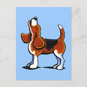 Cartão Postal Compartimento de Beagle de três cores
