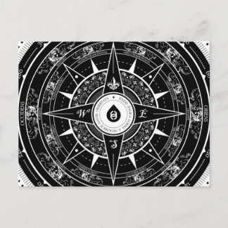 Cartão Postal Compass Rose - Postcard (Black)