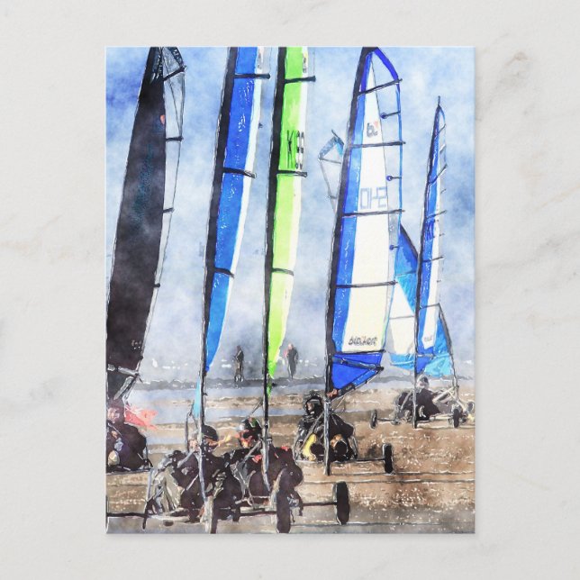 Cartão Postal Competição Cefn Sidan Blokart (Frente)