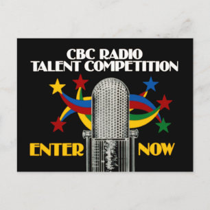 Cartão Postal Competição de rádio CBC para talentos - promoç
