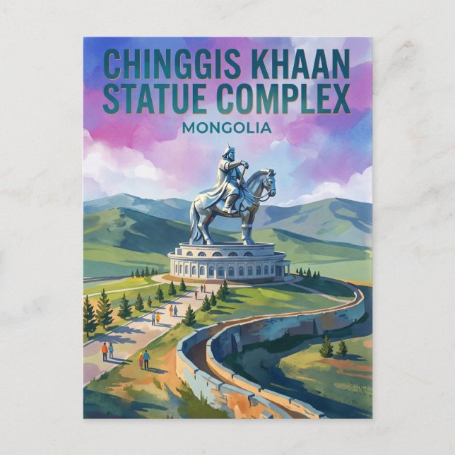 Cartão Postal Complexo da Estátua de Chinggis Khaan Mongólia (Frente)