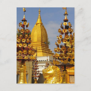 Cartão Postal complexo da Pagoda Shwe Zigon em Bagan (Pagan),