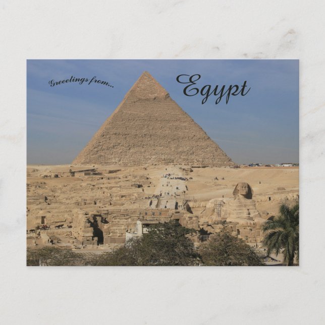 Cartão Postal Complexo das Pirâmides de Giza no Egito (Frente)