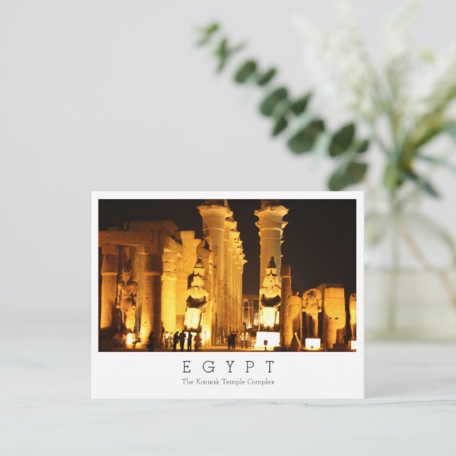 Cartão Postal Complexo do Templo de Karnak, Egito, Cartão-postal (Em pé/Frente)