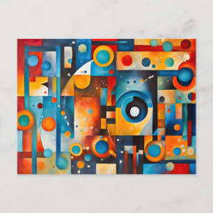 Cartão Postal Composição Abstrata de Órbita Cósmica