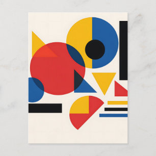 Cartão Postal Composição Abstrata Geométrica Bauhaus