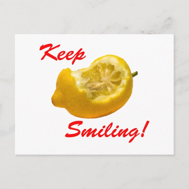 Cartão Postal Composição de limão Continue sorrindo! (Frente)