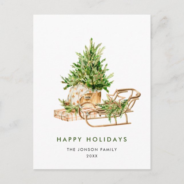 Cartão Postal Composição de Natal Boêmio Elegante Feriado (Frente)