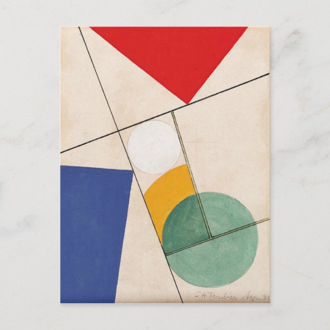 Cartão Postal Composição de Sophie Taeuber-Arp (Frente)