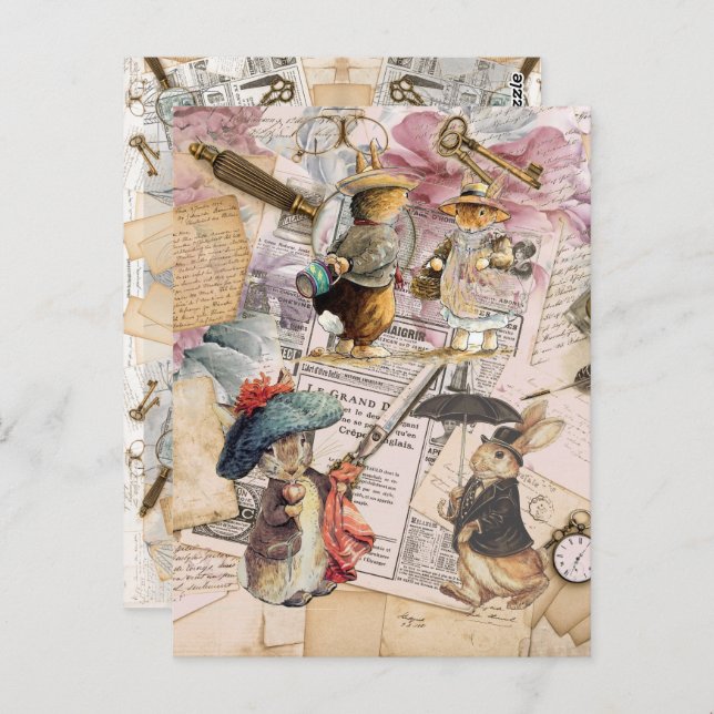 Cartão Postal composição do coelho peter (Frente/Verso)