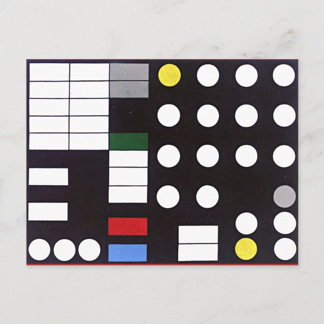 Cartão Postal Composição esquemática, abstrato (Frente)