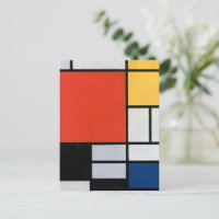 Composição Mondrial Amarelo Vermelho Azul Preto
