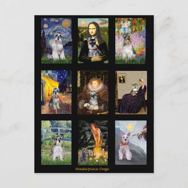 Cartão Postal Composto de Arte Famosa Schnauzer (Frente)