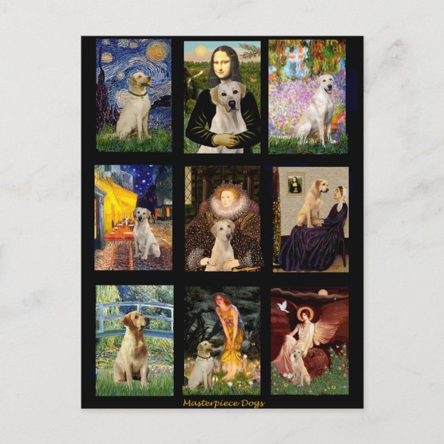 Cartão Postal Composto de Laboratório Amarelo Artístico Familiar (Frente)