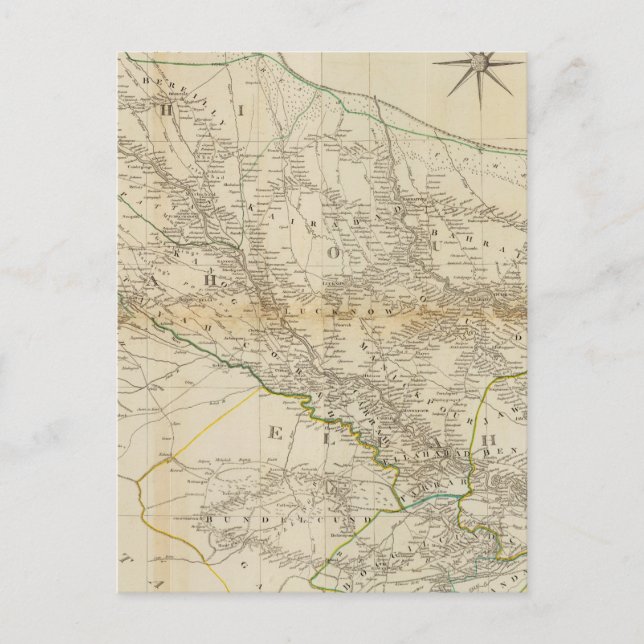 Cartão Postal Composto Delhi, Agrah, Oude, Ellahabad (Frente)