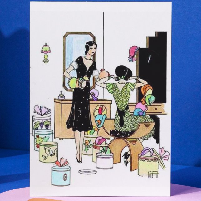 Cartão Postal Comprando chapéus (Criador carregado)