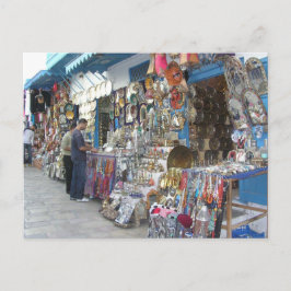 Cartão Postal comprando em um bazar na Tunísia