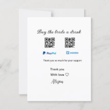 Comprar a noiva doação de bebida QR Venmo PayPal