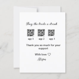 Cartão Postal comprar uma bebida para a noiva ler código QR obri