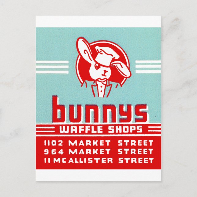 Cartão Postal Compras Bunnys Waffle (Frente)