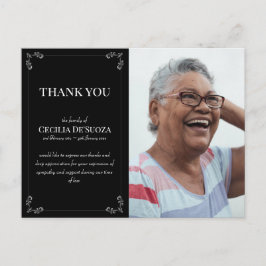 Cartão Postal Compreensão Foto Personalizada Funeral Obrigado Pr