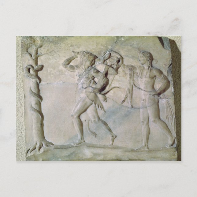 Cartão Postal Comprimido com representação de Hércules (Frente)