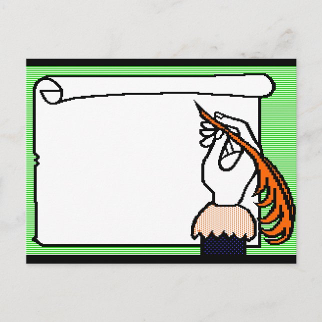 Cartão Postal Comprimido, instrumento escrevendo (Frente)