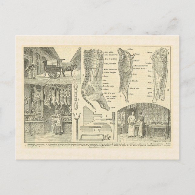Cartão Postal Compro de Butcher, França, 1920 (Frente)