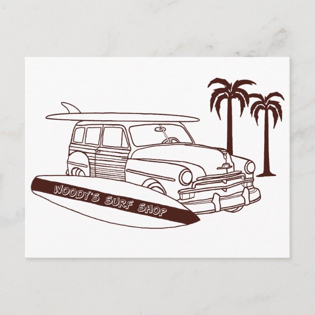 Cartão Postal Compro de Surf de Woody (Frente)