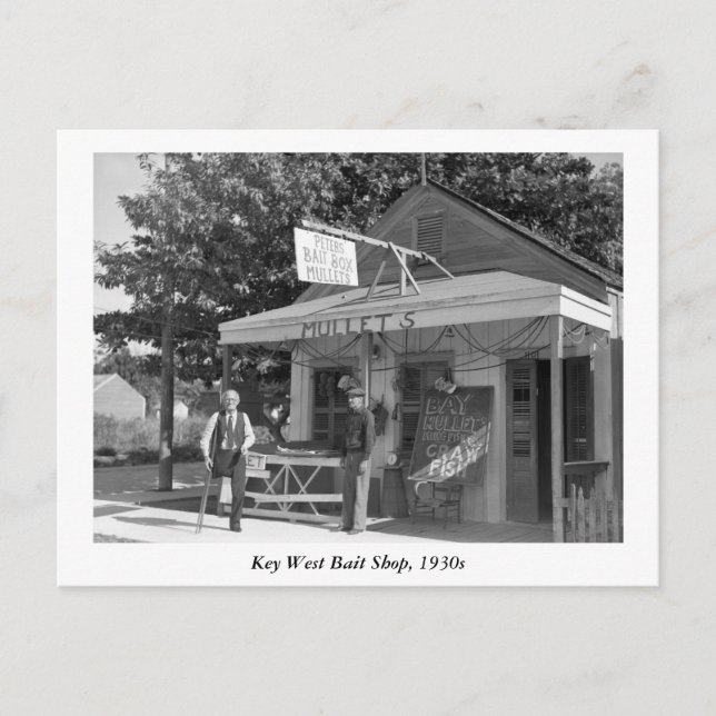 Cartão Postal Compro Key West Bait, anos 30 (Frente)