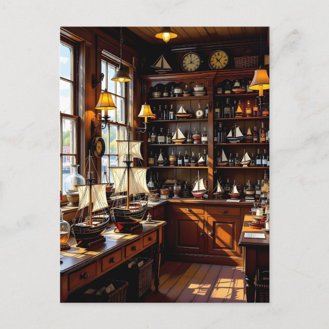 Cartão Postal Compro Marítimo Vintage | Mantendo contato (Frente)