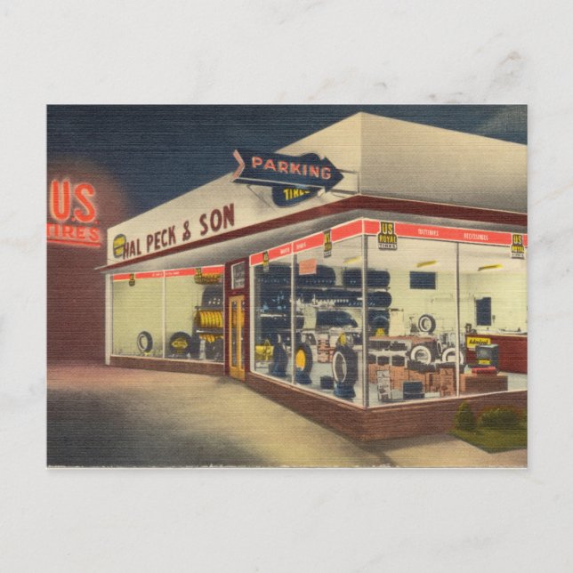 Cartão Postal Compro Vintage Tire (Frente)