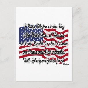 Cartão Postal Compromisso de lealdade com a bandeira dos EUA