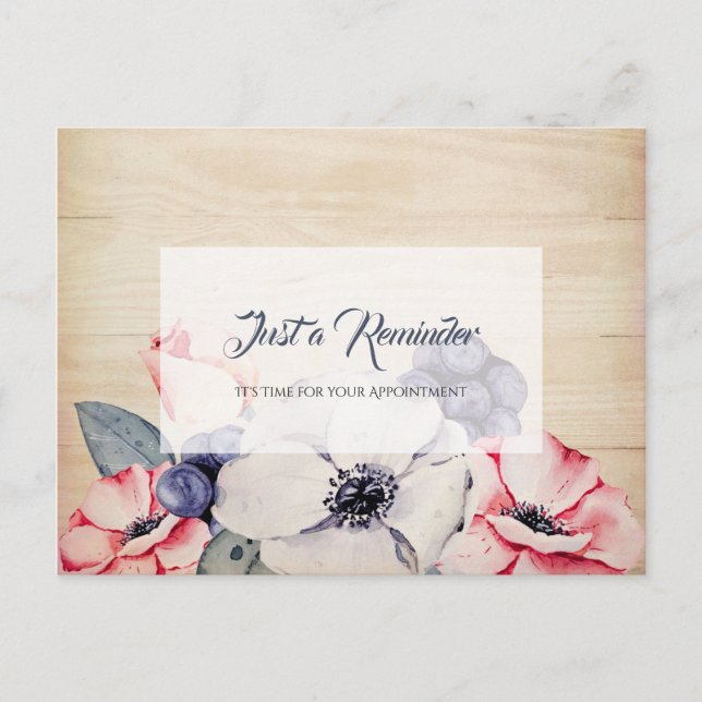 Cartão Postal Compromisso Rustic Light Wood Summer Blossom (Frente)