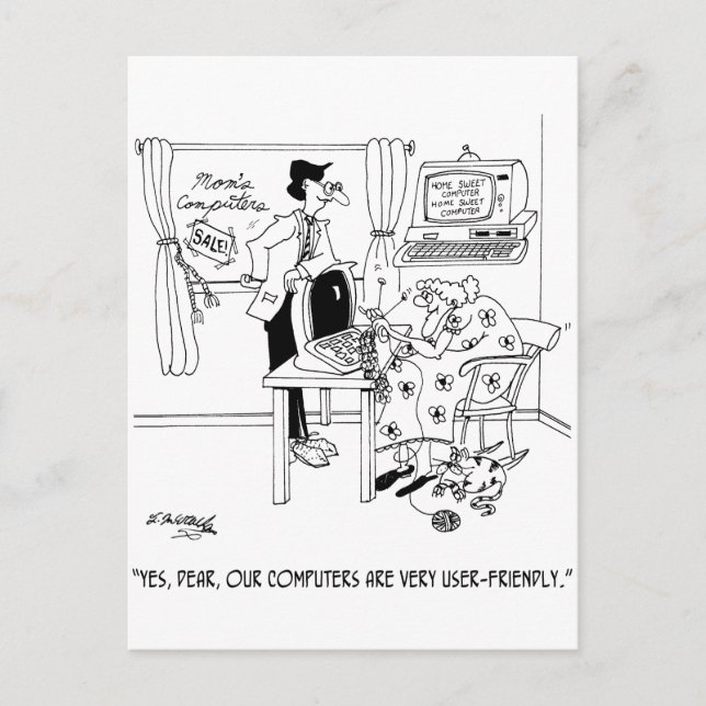 Cartão Postal Computadores muito amigos do usuário (Frente)